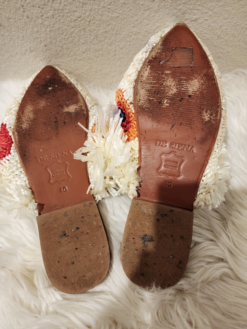 DE SIENA MOUNA FLATS BY ANTHROPOLOGIE FLORAL RAFIA Size 40 EU 9.5 US - Picture 7 of 14